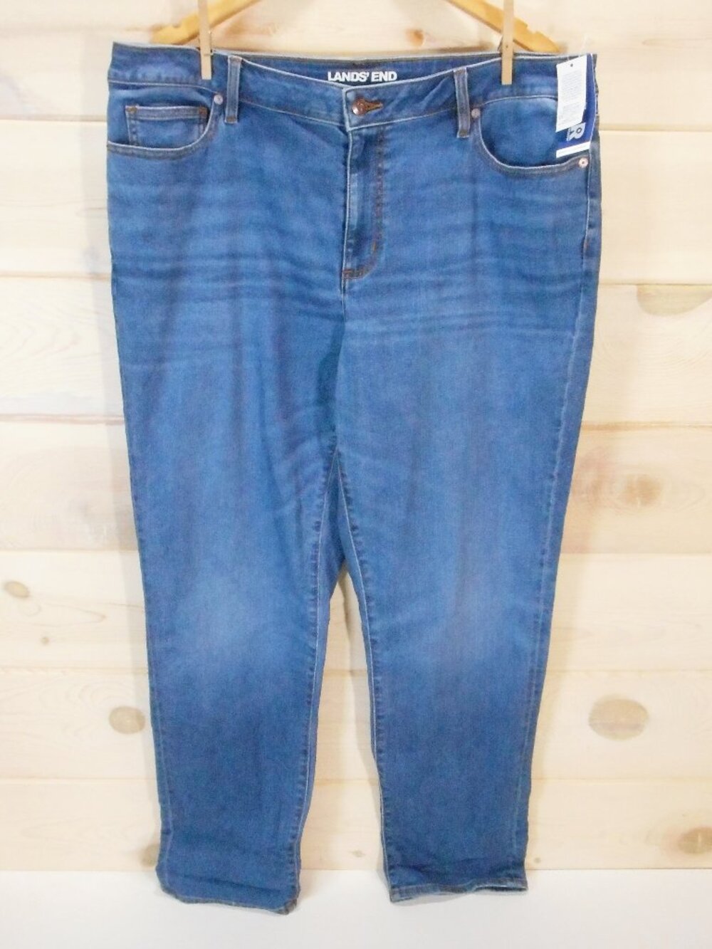NWT Lands End X Recover Denim Blue Jeans Women's Size 18 Stretch Cotton Blend